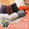 WONVOC Needle Felting Wool 80 g, Wool Roving, 8 Colors Felting Wool, Felting Wool Bulk, Wool Roving for Needle Felting, for DIY Craft Materials and Felting Wool Craftsmen, White, Black, Brown