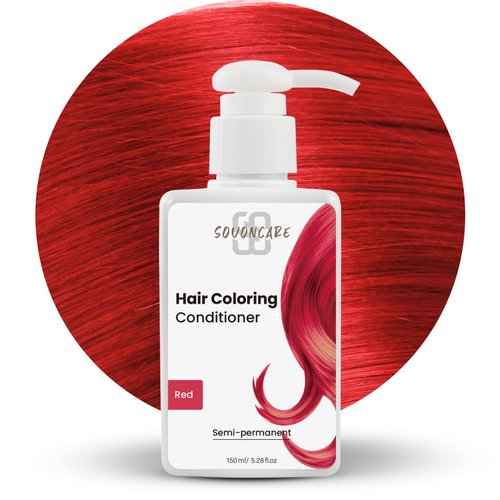 SOVONCARE Red Hair Color Depositing Conditioner, Semi Permanent Hair Color Conditioner for Colored Hair 5.28 OZ, Hair Dye Conditioner Results in 10 Mins, Haircare Color Cruelty-Free