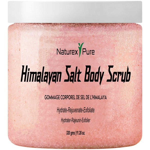 Naturex Pure Himalayan Salt Scrub - Mineral-Rich Exfoliating Body Scrub - Natural Body Exfoliator - Moisturizing Foot, Leg, Hand, Face, Body Salt Scrub - Brightening Shower Scrubs for Men and Women