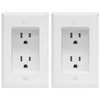 TOPGREENER Recessed Duplex Receptacle Outlet, Tamper-Resistant, Size 1-Gang 4.48" x 2.76", 15A 125V, TG15RD31-2PCS, White, 2 Pack