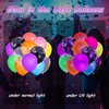 LovesTown 66PCS Glow Balloons Assorted, 12" UV Neon Party Latex Balloons Moon Stars Fluorescent Balloons for Birthday Wedding Glow Party Supplies