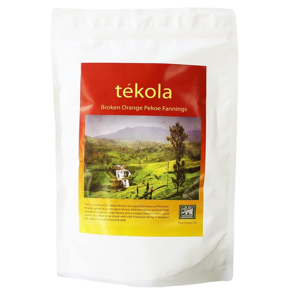 tekola Tea - Broken Orange Pekoe Fannings (not sweepings), Premium Blend, Processed and Packed in Ceylon, Black Tea Loose Leaf, One pound