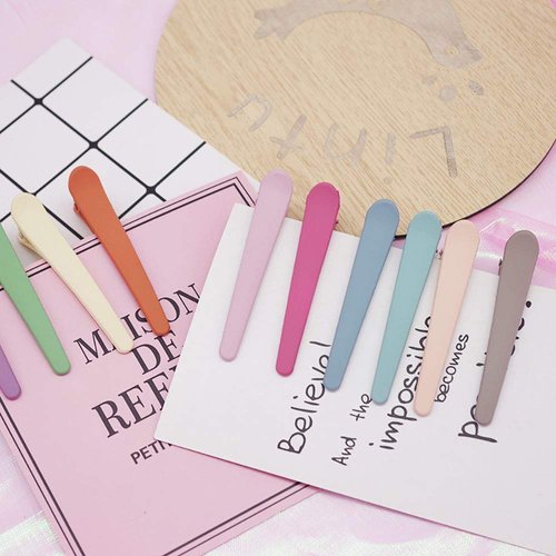 WHITEBRIDGE 5pcs Bow-shaped Hair Clips Band Hair Clips for Styling and Sectioning - Durable Anti-Slip Hair Clips - Plain Colorful Frosted Hair Clips for Girls