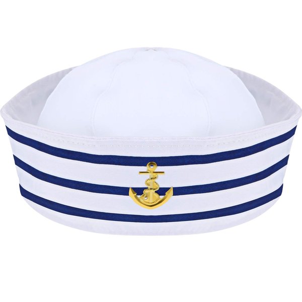 Sailor Hat White Sailor Captain Cap for Men Women Girl Boy Baby Toddler Adult Costume Accessory
