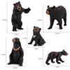 Realistic Wild Life Jungle Animal Figures Model Black Bear Family Playset Eduactional Toys Playset Figurine Statue Classroom Desktop Decoration for Kids Toddler Party Supplies(5 pcs)