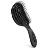 NuWay 4HAIR® DoubleC PRO® U.S. Patented Double Curved Detangling Brush is Hair Dryer Safe (Iron Black)