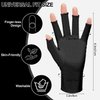 chemotex UV Nail Gloves: Professional UPF50+ Gel Manicure Protection - Art Skin Care Fingerless Gloves for Gel Nail Lamp, Shielding Hands from Harm, Black