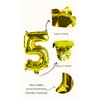 Gold Number “5”Balloons 16 Inch, Mylar Foil Custom Single Letter, Hanging, Reusable for girls boys adults Birthday,Surprise,Wedding, Celebration, Sports Party Event Decoration Supplies