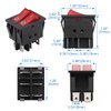 Baomain Boat Rocker Switch Red Light Illuminated AC 16A/250V 16A/125V 6 Pin Dual DPDT ON/Off UR List (1PCS)