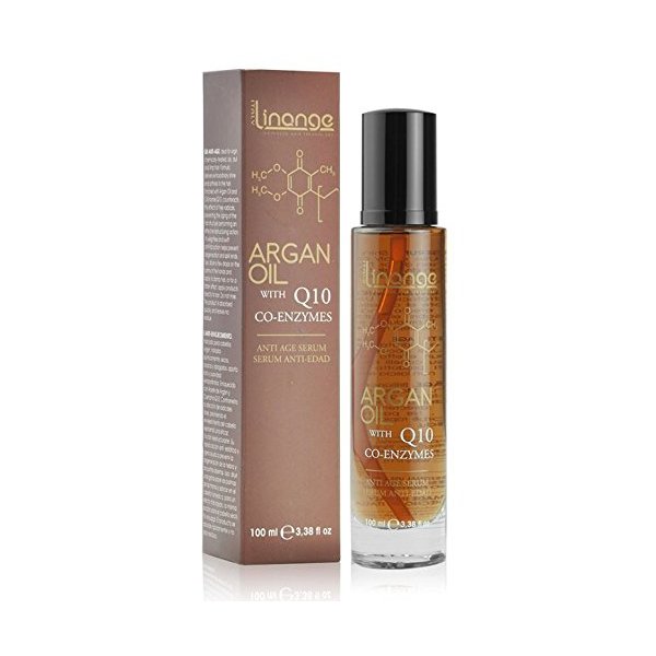 LINANGE Anti Age Serum with Argan Oil and Q10 Co-enzymes 3.38 Oz - Free Starry Lip Plumping Gloss 10ml