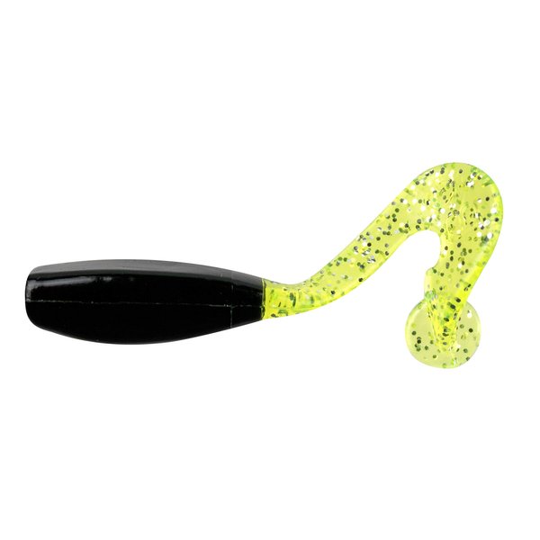 Bobby Garland Stroll'R Soft Plastic Crappie Fishing Lure, 2.5 Inches, Pack of 12, Black Chartreuse Silver (BGSR0303-12)