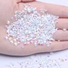 Mixed 1000pcs 2-6mm White AB Resin Nail Rhinestones 3D Non Hotfix Glitter Round Flatback Nail Stones Strass Gems Diamonds DIY Nail Art Decoration (05 White AB)