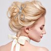 Mxxipp Bow Hair Clips,Rhinestone Crystal Bowknot Clips for Women Girls,Silver Hair Accessories for Party Halloween Vanlentine Mothers' Day（1PCS）