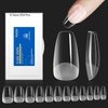 Beetles 12 Sizes Gel Nail Tips Etch X Soft Gel Nail Tips 504Pcs Pre Filed Half Matte Short Coffin Full Cover Nail Tips Fake Clear Acrylic Press on Nails for DIY Nail Extension and Salon Gift for Women