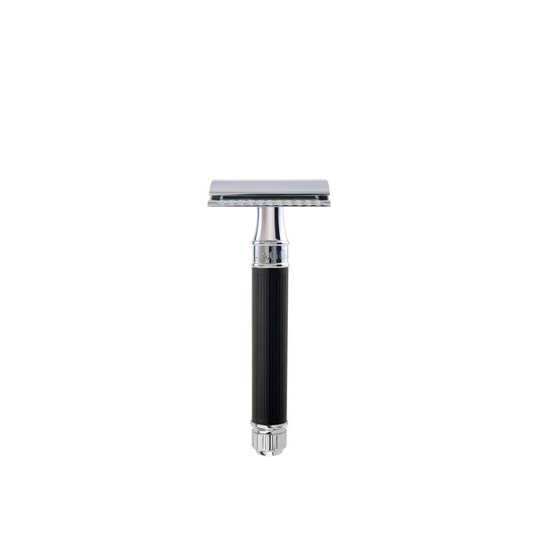 Edwin Jagger Double Edge Safety Razor With Long Handle (Blue) (Black)