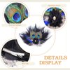 Yokawe 20s Feather Hair Clip Elegant Black Peacock Feather Hair Clips with Flowers Gatsby Party Head Accessories for Women