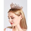 SH Full Round Queen Crown for Women, Rhinestone Princess Tiaras and Crowns Rose Gold Birthday Tiara Headband Halloween Party Hair Accessories Cake Topper
