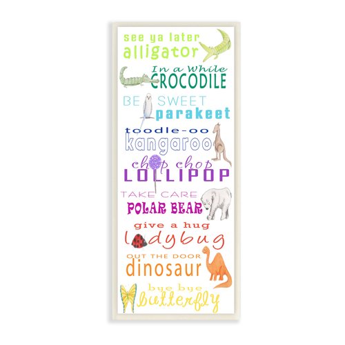 The Kids Room By Stupell See You Later Alligator Animal Goodbyes Wall Plaque Art, 7 x 0.5 x 17, Proudly Made in USA