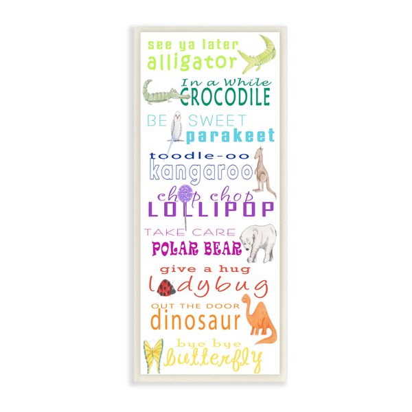 The Kids Room By Stupell See You Later Alligator Animal Goodbyes Wall Plaque Art, 7 x 0.5 x 17, Proudly Made in USA