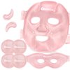 RelaxCoo Ice Face Eye Mask for Dark Circles and Puffiness Cold Warm Compress, Gel Cold Cooling Face Mask Package for Women and Men, Migraines, Headache, Stress and Relaxation, Pink