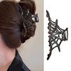 Vsdski Halloween Hair Clips Metal Spider Web Hair Claw Clips Black Y2K-Style Hair Barrettes Hair Jaw ClipsNon Slip Hair Clamp Clips for Thick Thin Hair Halloween Hair Accessories for Women