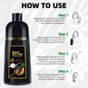 Black Hair Dye Shampoo 3 in 1 champu para canas for Gray Hair Coverage Hair Color Shampoo for Women and Men Instant Herbal Ingredients Long Lasting 500ML