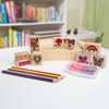 Melissa & Doug Wooden Stamp Set: Friendship - 9 Stamps, 5 Colored Pencils, and 2-Color Stamp Pad