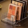 Makeup Palette Organizer,Acrylic Eyeshadow Palette Pallet Holder,7 Sectons BPA-Free Divided Make Up Blush,Contour Storage Holder Cosmetic Eye Shadow Display Stand Clear Rack Vanity Holder(Grey-2 Pack)
