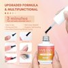 SAVILAND 6-in-1 Nail Glue Gel with Mini Nail Lamp x Nail Dehydrator and Primer 15ml - Super Strong U V Extension Adhesive Gel x Nail Glue for Press On Nails Polish Blooming Acrylic Nail Art Kit DIY
