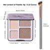 Lilyloria Face Highlighter Contour Shading Palette Sculpting Long-lasting Shimmer Pressed Powder Smooth Matte Finish Makeup for Warm Fair Toned Skin with Mirror, 02 Warm Brown Brush Kit