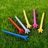 MUXSAM Plastic Golf Tees 2 3/4 inch/70mm, Unbreakable 100 Pack Bulk Long Stronger Upgrade Durable Stable Reduce Friction Side Spin Tee for Men Women (Random Colors)