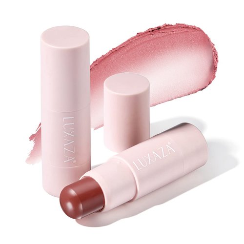 LUXAZA Cream Blush Stick Makeup for Cheeks, Natural Matte Lip and Cheek Makeup Stick for Mature Skin, Lightweight Dewy Finish Creme Blush for Girls and Women, Blush ( Matte ) #03