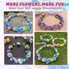 WUBOMJIO Flower Crowns Craft Kit, Make Your Own 12 PCs Flower Crowns Garland Handmade Arts and Crafts for Kids, DIY Fairy Flower Headbands and Bracelets,Hair Accessories Gift for Girls/Teens/Women