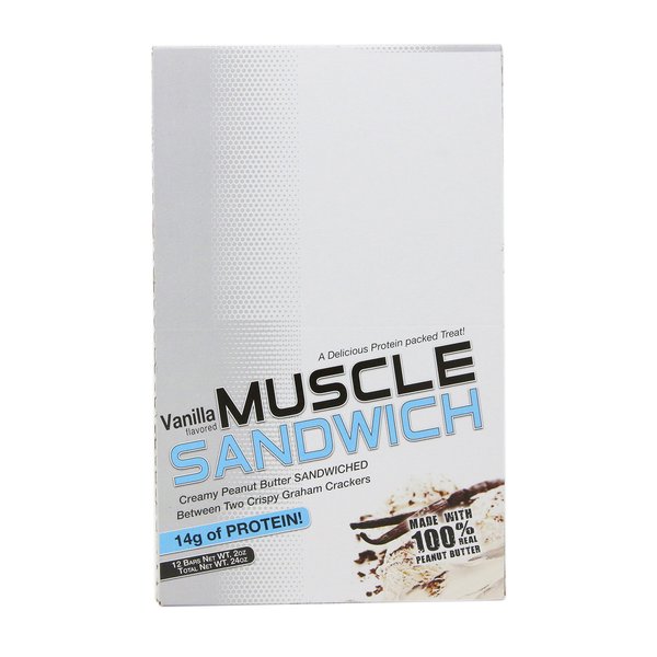 Muscle Foods Muscle Sandwich, Peanut Butter Vanilla, 12-Count Net wt.2.0 oz