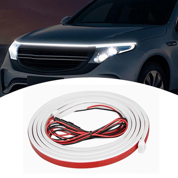 Miytsya Pack-1 Led Lights for Car, 70 Inches Flexible Waterproof Car Hood Strip Light, Car Hood LED Strip, Car Daytime Running Light Strips, Hood Light for Car, Truck (White)