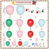 Ouddy Life Christmas Balloon Arch Garland Kit 156 pcs Christmas Pastel Pink Red Green Foil Balloons Xmas Tree Garland for Christmas Theme New Year Birthday Holiday Baby Shower Winter Party Decorations