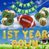 SharkBliss First Year Down Football 1st Birthday Party Supplies, First Year Down Balloons Happy Birthday Banner for Boys First Football Outdoor Sports Theme Birthday Party Decor Supplies (Kit)