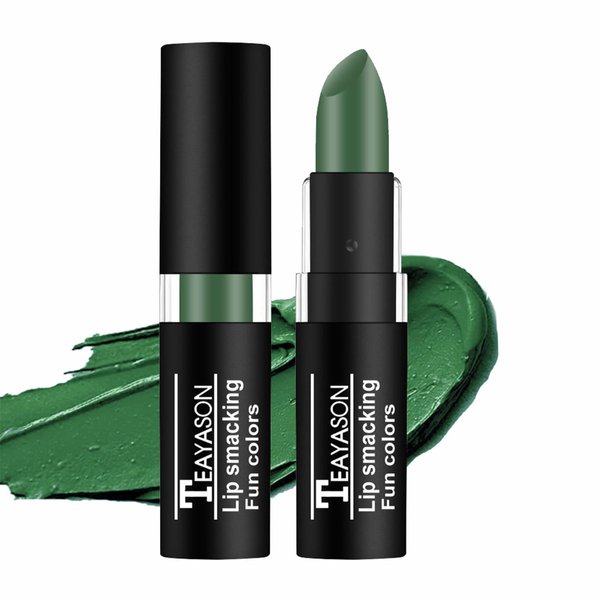 AKARY Green Matte Lipstick Long Lasting Lip Gloss, Makeup Camo Face Paint Goth Lipstick Cream-blendable Stick, Body Paint Professional Foundation Makeup, Cosmetics Gift for Halloween Party Cosplay