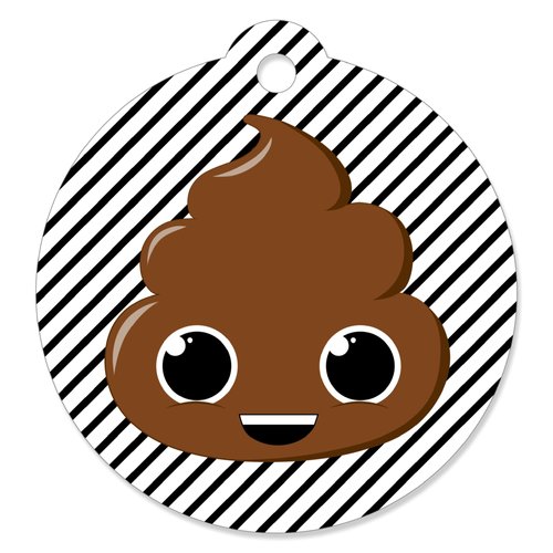 Big Dot of Happiness Party 'Til You're Pooped - Poop Emoji Favor Gift Tags (Set 20)
