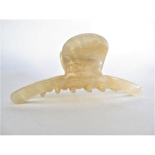 Generic Pearly vanilla cream marbled design hair claw clip for fine, thin hair