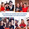 Beaupretty Witch Hat Hair Clip Witch Mini Top Hat Halloween Mesh Flower Witch Hat Fascinator Hat Halloween Costume Dress up Party Supplies, Black