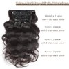 20 Inch Seamless Clip In Hair Extensions Human Hair Wavy Clip Ins, Hair Clip Ins for Black Women Human Hair,Real Hair Extensions Natural Invisible Natural Black Color 7pcs/Set 100gram
