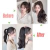 Anbuwei Claw Clip Ponytail Extension Synthetic Curly Wavy Clip in Hair Pieces 18 Inch Long Pony Tails Hair Extensions for Women (Natural Black)