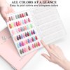 Nail Display Book 120 Nail Polish Swatch Book with Transparent Nails, Professional Nail Color Chart Display Book Sample for Gel Polish Nails