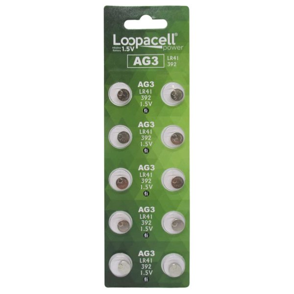 LOOPACELL LR41 AG3 392 384 192 Battery - 1.5V Button Coin Cell Batteries (Pack of 50)