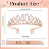 RUMIA Rose Gold 40th Birthday Crown & Sash for Women Glitter 40th Rhinestone Tiara Made in 1984 Sash 40th Birthday Gifts for Women 40th Birthday Decorations Party Supplies