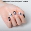 KING HORSE Semi Cured Gel Nail Stickers Long Lasting Semi-Cured Gel Nail Strips Waterproof Semicured Gel Nail Wraps UV Lamp Required (Butterfly Print 09R)