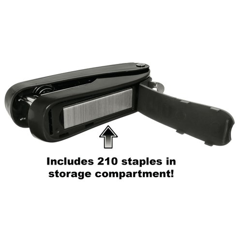 Praxxis Pro Office Supplies - Aria-Plus Half-Strip Mini Stapler - Durable, Compact, and Colorful Stapler for Office and Travel Use, Compatible with Standard 26/6 Staples, Charcoal