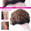 Ali Bling Blonde Pixie Cut Wig 13X1 Pixie Cut Lace Front Wigs Human Hair T30 Short Curly Human Hair Wigs for Black Women Pre Plucked Glueless Wigs Human Hair Ombre Brown Highlight Wigs Human Hair