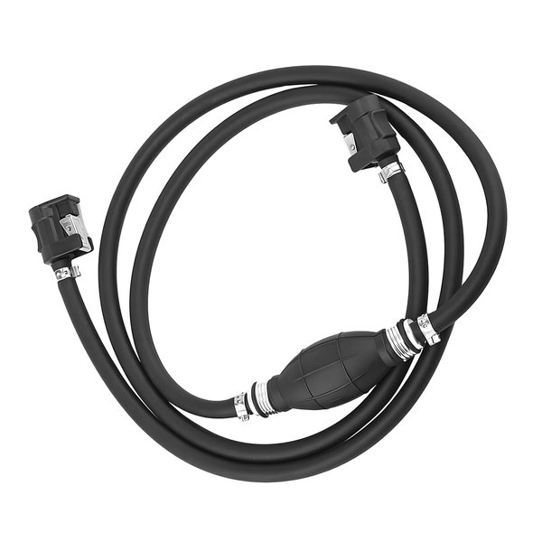 BESULEN 5/16" 6FT Car Fuel Line Assembly, Universal Dia Hose Marine Boats Outboard Motor RVs, Assembly with Primer Bulb Steel Hose Clamps, Compatible with Gas Diesel Petrol Tractor Caravan